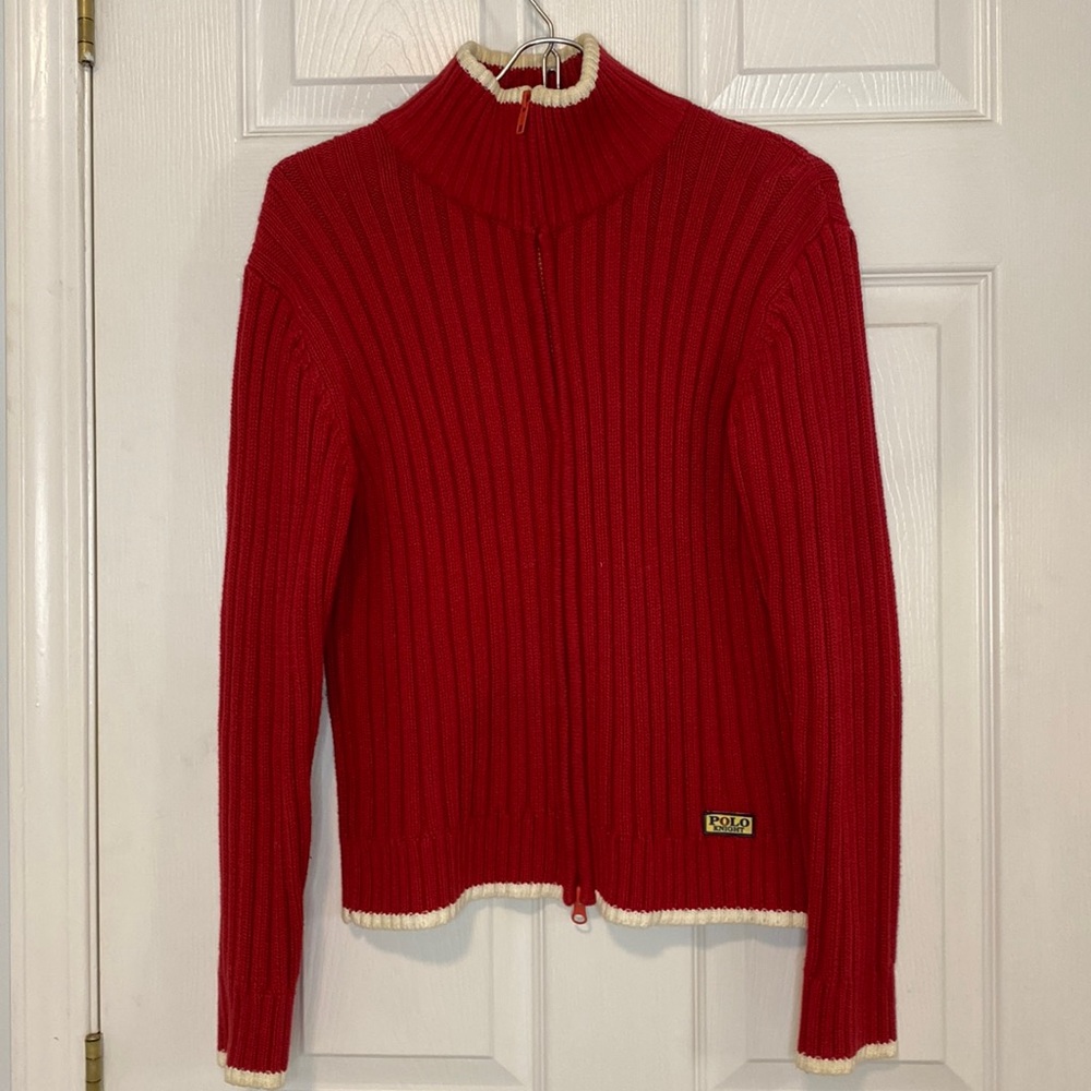 Rare Vintage Polo Jeans Co. Ralph Lauren Zip Up Knit Jacket